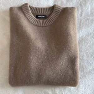 NAADAM Luxe Cashmere Fisherman Trim Crewneck Sweater